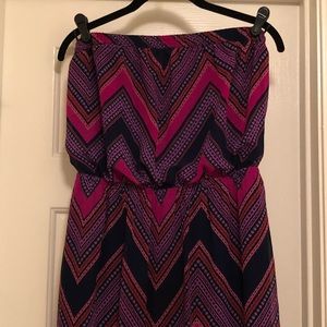NWOT Express Strapless Pattern Dress